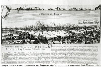 The Great Fire of London in 1666 by French School